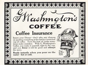 1919 Washingtons Coffee: Coffee Insurance Vintage Print Ad - Picture 1 of 1
