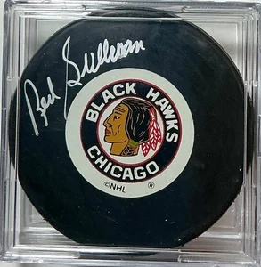 George ‘Red’ Sullivan autographed Chicago Blackhawks Original 6 Puck / PSA COA - Picture 1 of 2