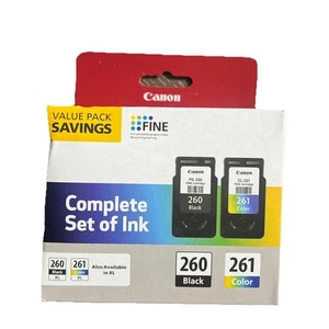 3725C006 Neu Original Canon 260 Schwarz und 261 Farbe Tintenpatronen Set - Bild 1 von 2