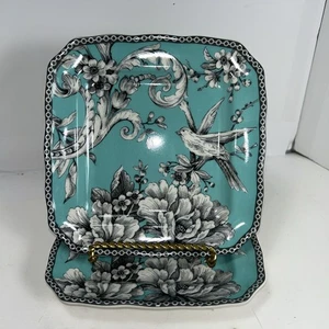 222 Fifth Türkis Adelaide Quadratisch Vorspeise Dessert Teller 6,25" 2er Set - Bild 1 von 5