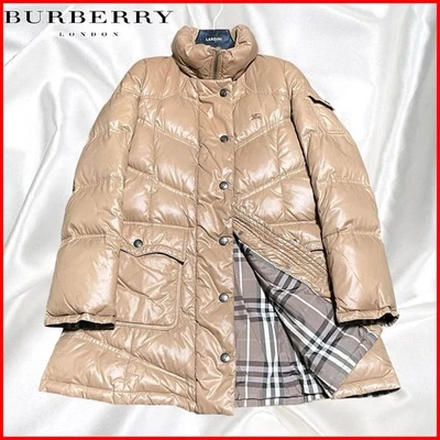 Burberry Down Coat Puffer Jacket Logo embroidery back belt Nova check From Japan - Image 1 of 4