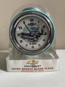 ‘57 Chevrolet Retro Quartz Novelty Desk Alarm Clock New Sealed GM Official Prod - Picture 1 of 11