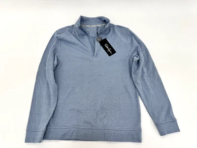 Мужской пуловер для гольфа Walter Hagen Performance 11 средний вес 1/4 на молнии серый Sky S новый с ценниками - Изображение 1 из 4