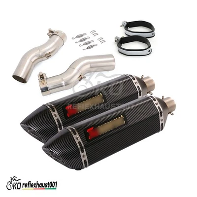 Para Suzuki Hayabusa GSX1300R 2021-2025 Sistema de escape tubo medio silenciador puntas 51 mm Foto 1 de 4