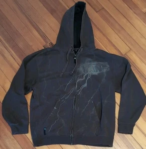Vans Full Zip Hoodie Adult Brown Lightening Hoodie Men's Pullover Large - Picture 1 of 8