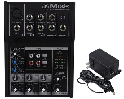 New Mackie Mix5 Compact 5 Channel Mixer Proven High Headroom Low Noise Clarity - Image 1 of 4