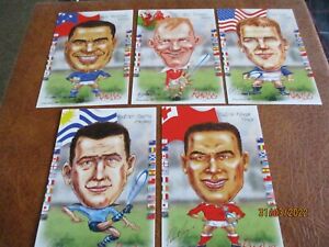 5 Modern Rugby postcards, 1999 Rugby World Cup, Ruglys