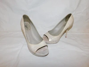 Authentic YVES SAINT LAURENT Snake Skin Peep Toe Platform Pumps Size EU 38 - Picture 1 of 8