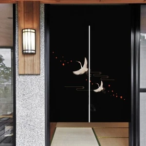 Door Curtain Crowned Crane Japanese Noren Tapestry Room Decoration 33.5"x 59" - Picture 1 of 11