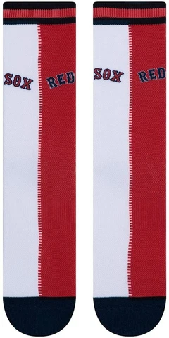 NEW! Boston Red Sox Split Red White Crew Socks Mens Large Fits Size 6-12 MLB Cover