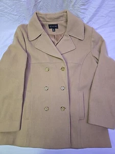 Braetan Wool Pea Coat Size L Tan - Picture 1 of 13