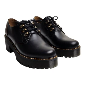 Dr Martens Leona Lo Women's Size US 8 UK 6 EUR 39 Black Platform Shoes Oxford - Picture 1 of 11