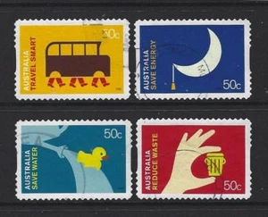 AUSTRALIA 2008 EDICIÓN VERDE JUEGO DE 4 AUTOADHESIVOS FINO USADO - Imagen 1 de 1