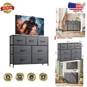 7 Drawer Media Console and Dresser - Perfect for Living Room and Bedroom - Picture 1 of 11