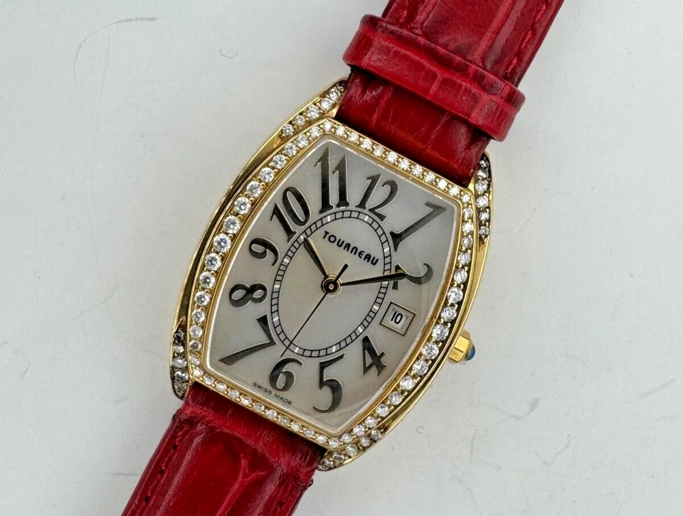 Tourneau Ellips 18k solid gold watch,26mm/32.5mm, Diamond bezel - Image 1 of 4