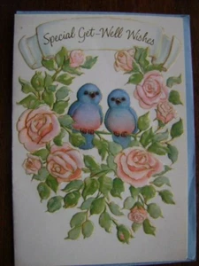 Special Get Well Wishes Bluebirds and Roses Hallmark Greeting Card - Picture 1 of 3