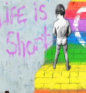 Lienzo Life Short 2 arte callejero pintura impresión chill duck out Andy Baker - Imagen 1 de 4