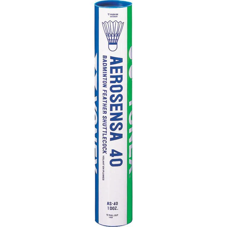 Genuine Yonex Aerosensa 40 AS-40 Badminton Feather Shuttlecock (1 tube)