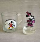Vintage Walt Disney Mickey Mouse Mug labeled 1937 and Minnie Mouse Cocktail glas