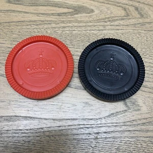 1 Red 1 Black Large Jumbo 3" Rug Checker Game Replacement Pieces Outdoor Games - Picture 1 of 3