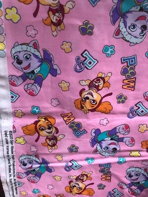 2 1/2 yard Paw Patrol Team Skye & Everest Pink Cotton Fabric - Image 1 of 3