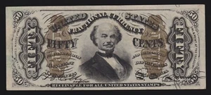 US 50c Fractional Currency Note 5th Issue w/ '1' FR 1337 Ch AU (002) - Picture 1 of 2