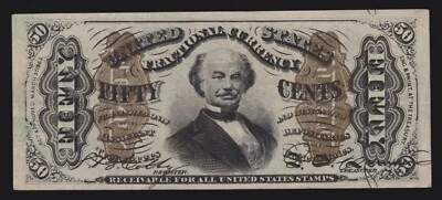 US 50c Fractional Currency Note 5th Issue w/ '1' FR 1337 Ch AU (002) - Image 1 of 2