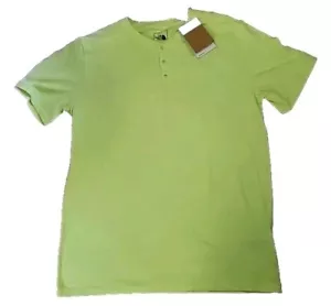 North Face Herren Terrain Henley Hemd L / Kurzarm Neu mit Etikett grün weiß Streifen - Bild 1 von 5