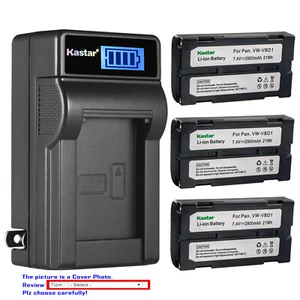 Kastar Battery LCD Wall Charger for Panasonic CGR-B814 NV-DE3 PV-D1000 VW-VBD1E - Picture 1 of 11