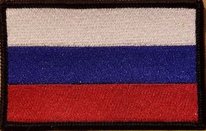 RUSSIA Flag Patch With Hook & Loop Fastener Emblem Black Border - Picture 1 of 1