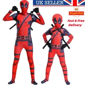 Book Day Party Deadpool Spiderman Kid Boys Adult Jumpsuit Fancy Cosplay Costume - Picture 1 of 23
