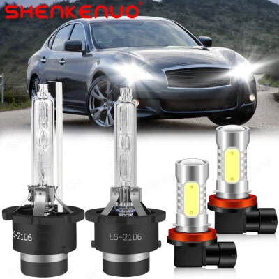 Faro LED/HID alto bajo + bombillas antiniebla 4x para Infiniti G37 2008-2013 6000K Foto 1 de 4