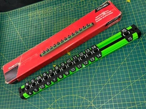 New SNAPON MAGNETIC SOCKET RAIL 1/4" GREEN LAS14MG Lock A Socket Extreme Holder - Picture 1 of 7