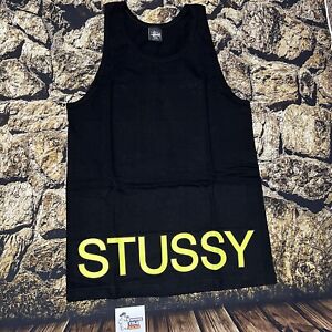 Brand New Stussy Tank Top Size Small Black Yellow