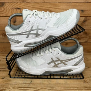 Scarpe da tennis Asics Trainers donna UK 5,5 Gel Dedicate 8 bianco argento multicourt - Foto 1 di 13