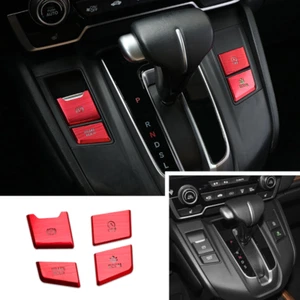 Caja de cambios interior roja engranajes botón moldura 4 piezas para Honda CR-V CRV 2017-2022 - Imagen 1 de 7