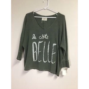 Sol Angeles Anthropologie Green Graphic Women Shirt Size Extra Small - Picture 1 of 6