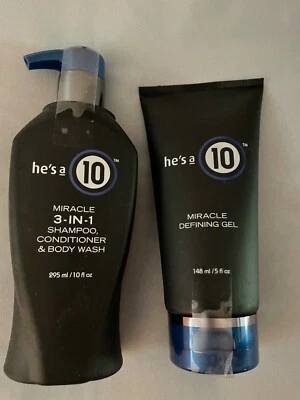 New He’s A 10 MIRACLE 3-IN-1 SHAMPOO CONDITIONER BODY & 5oz miracle defining gel - Image 1 of 2