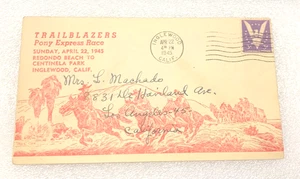 First Day Cover - 1945 - Inglewood, CA - Trailblazers Pony Express Race - Picture 1 of 2