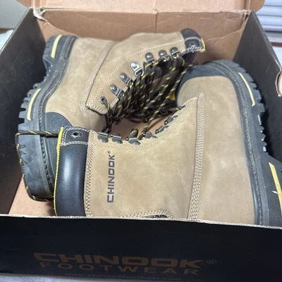 Botas Chinook Tarántula Para Hombres 10 Marrón Puntera de Acero Seguridad en el Trabajo 8 Pulgadas Foto 1 de 4