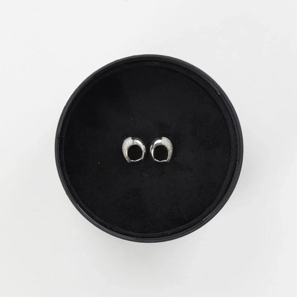 Pendientes de aro pequeños de cristal de plata hielo TOM WOOD para mujer talla única PVP 211 Foto 1 de 4