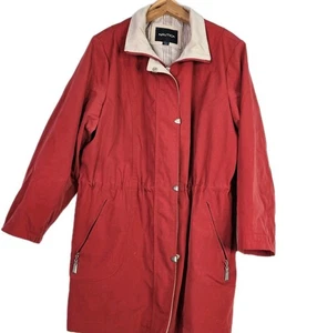 Nautica Mantel Jacke Damen Größe XL Rot Full Zip Druckknopf Wasserabweisend - Bild 1 von 5
