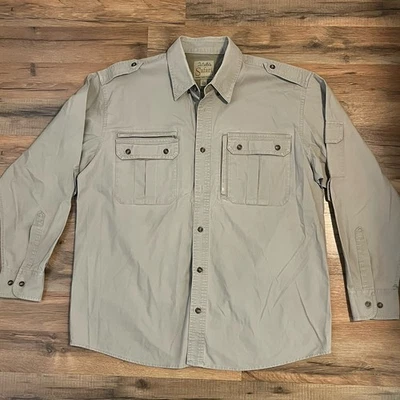 Camisa Cabela's Safari Series Caqui Abotonada Para Hombre Talla Grande Foto 1 de 4