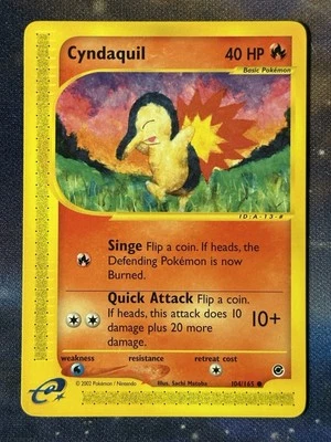 Cyndaquil 104/165 Expedition 2002 Pokemon E Reader Vintage WOTC Pokémon NM MINT - Image 1 of 4