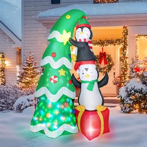 Christmas Inflatables Outdoor Decorations, with Rotating Colored Light+Led Light - Picture 1 of 12