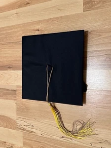Herff Jones Graduation Cap with Gold Cord & Tassel Black - Picture 1 of 2