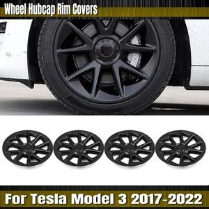 4x 18" Hub Cap Wheel Cap Full Rim Cover Replacement for Tesla Model 3 2017-2023 - Picture 1 of 19