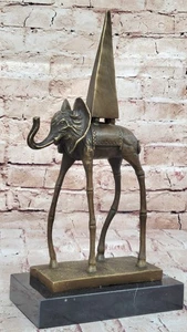 Hand Made Space Elephant by Salvador Dali Genuine Bronze Sculpture Figurine Sale - Picture 1 of 10