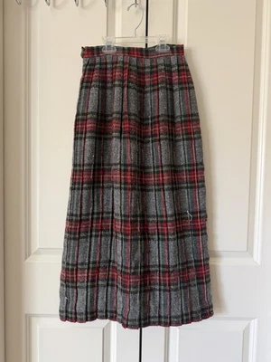 НОВАЯ винтажная коллекционная шерстяная клетчатая плиссированная праздничная макси-юбка JH размер 4 - Изображение 1 из 4