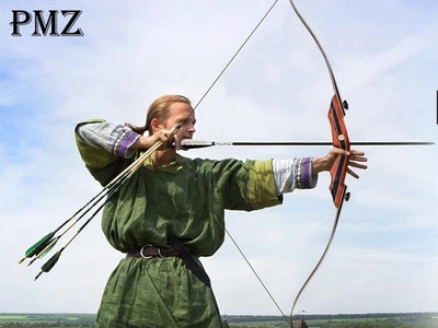PMZ Archery 60" Traditional Longbow Set Z8 Recurve Bow Set for Hunting 25-50lbs - Image 1 of 4